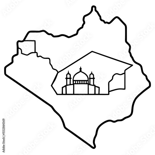 Sacred Makkah Line Art