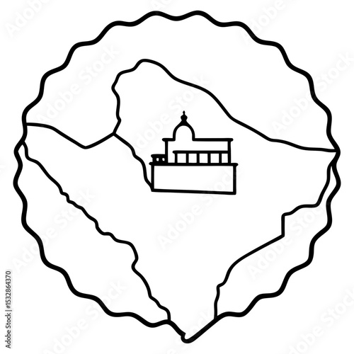 Sacred Makkah Line Art