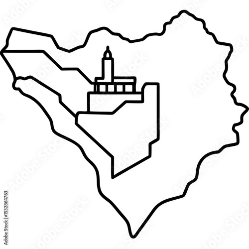 Sacred Makkah Line Art