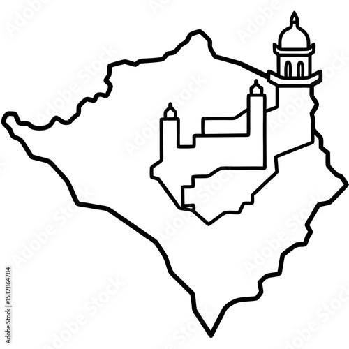 Sacred Makkah Line Art