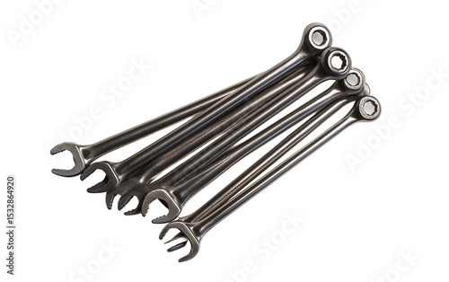 Compact Allen wrench set arranged in fan shape for easy size identification isolated on transparent background PNG