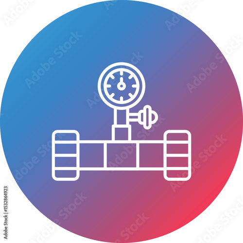 Water Meter Line Gradient Circle Background Icon