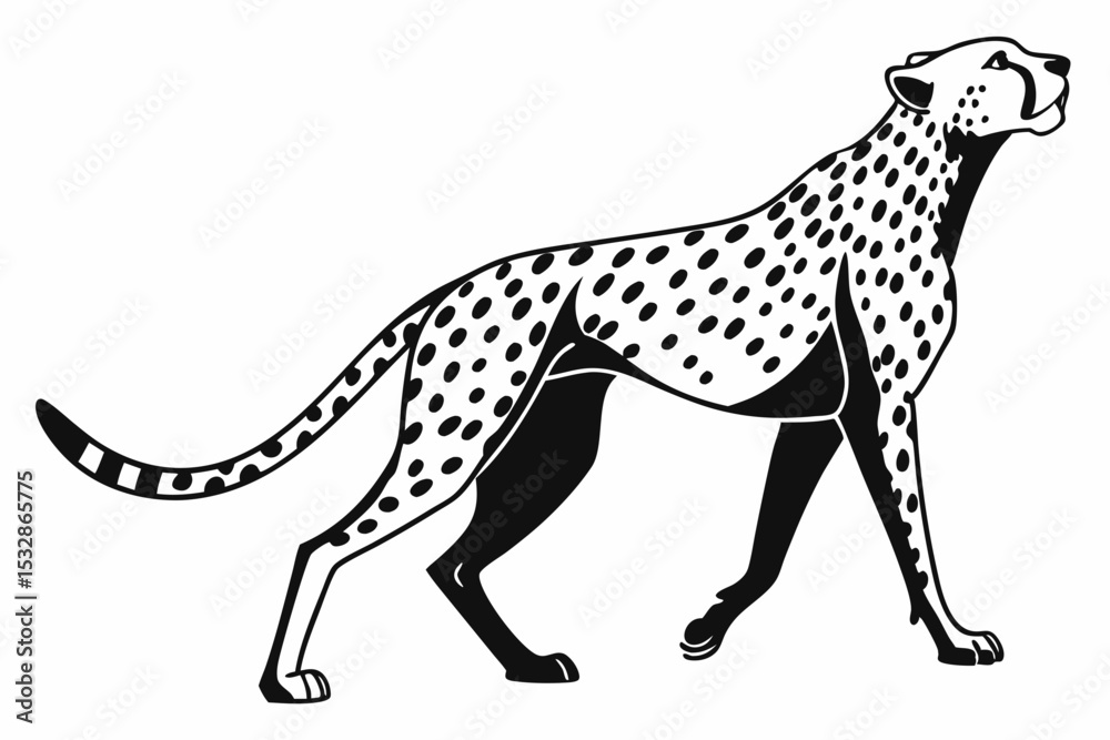 Fototapeta premium cheetah sihouette black vector