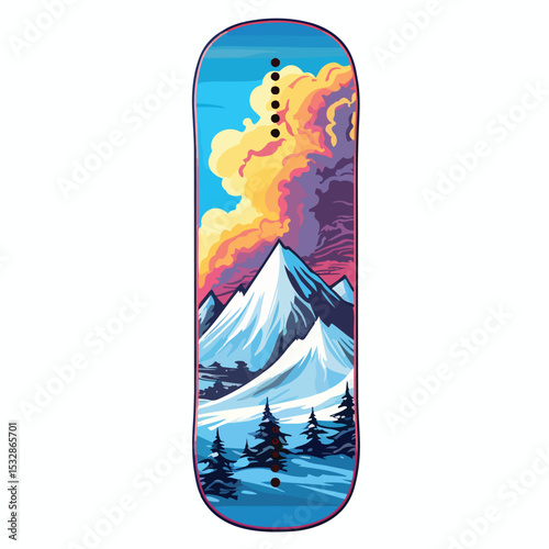 Professional Isolated Snowboard Design Vector Illustration for Sports Enthusiasts