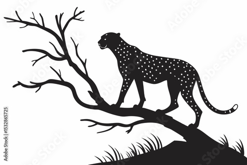 cheetah sihouette black vector