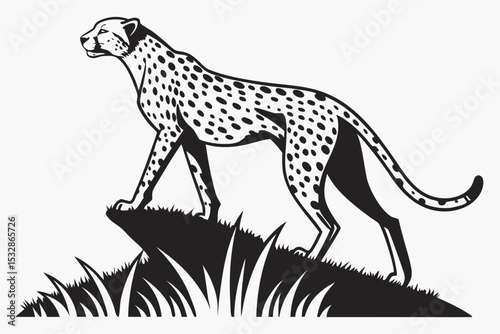cheetah sihouette black vector