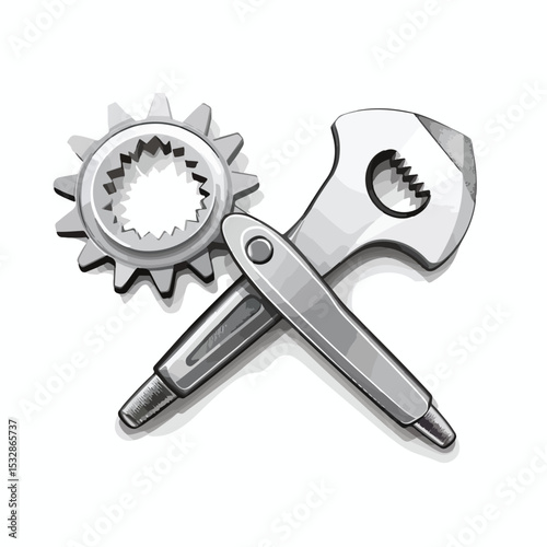 Professional Design of Isolated Wrench and Screwdriver Vector Illustration for Industrial Use