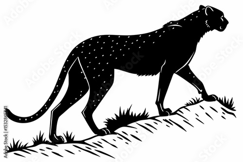 cheetah sihouette black vector