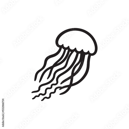 jellyfish on white background isolated silhouette 