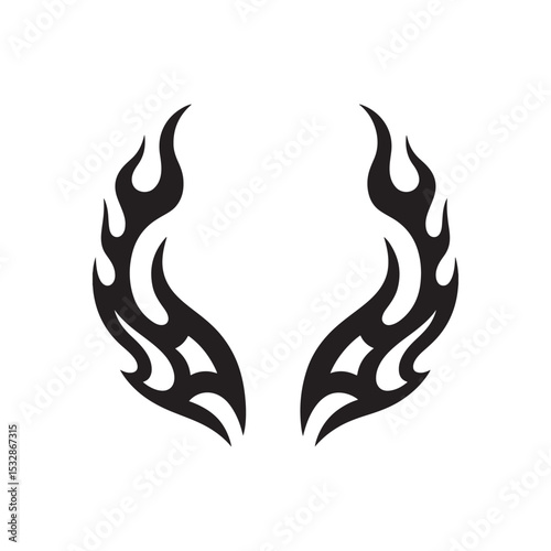 tribal tattoo design with wings silhouette 