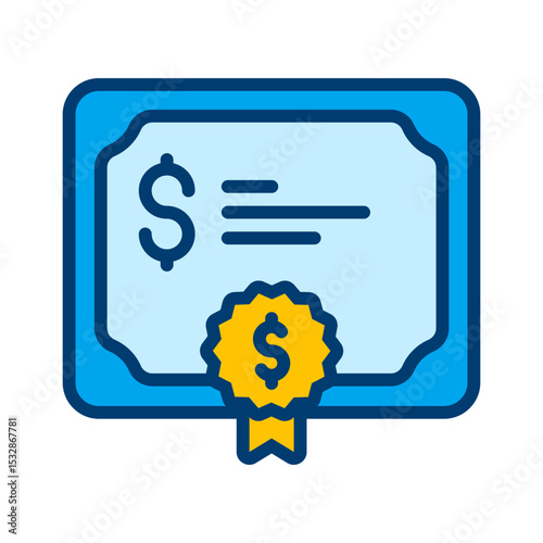 Depicting a financial certificate: Symbol of monetary value and investment security