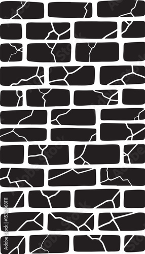 black brick wall with a hole silhouette 