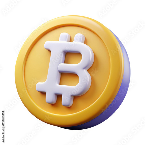 3d bitcoin coin isolated on white background