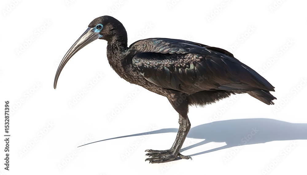 Obraz premium Side view of a black ibis.