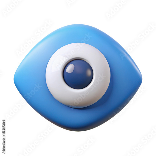 3d evil eye charm isolated on white background
