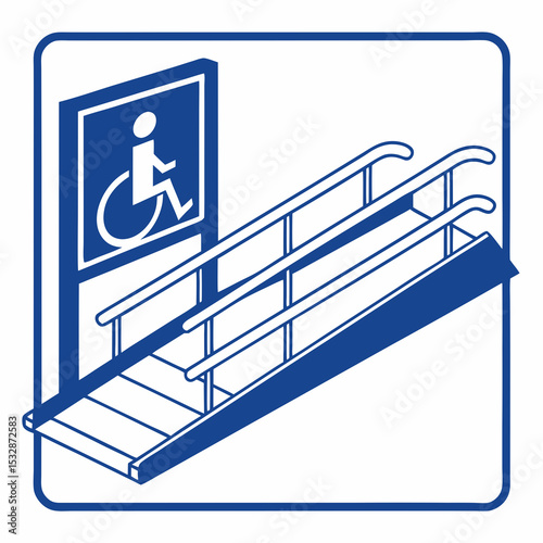 Symbolic illustration of a wheelchair ramp, representing accessibility and inclusive design