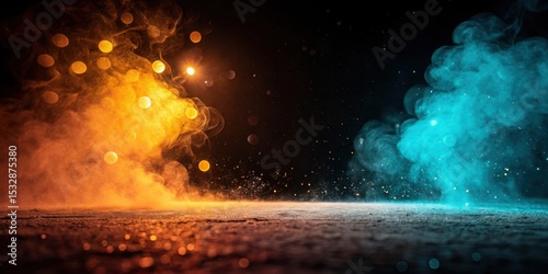 Abstract smoke and light on black background 