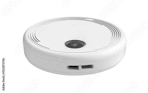 Intelligent smoke alarm featuring modern design and real time alert capabilities isolated on transparent background PNG