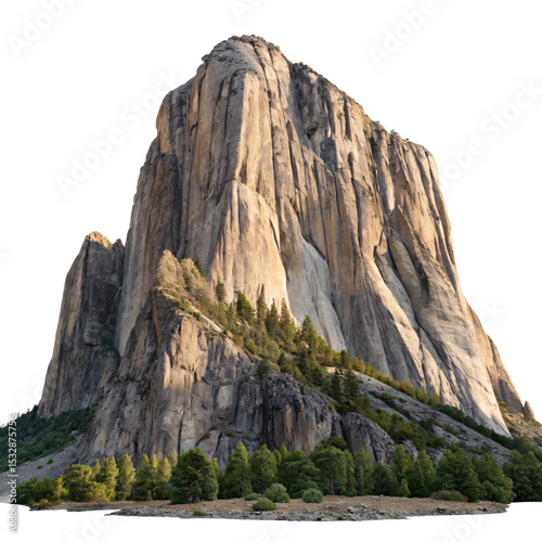 El Capitan in Yosemite National Park, Isolated on Transparent Background