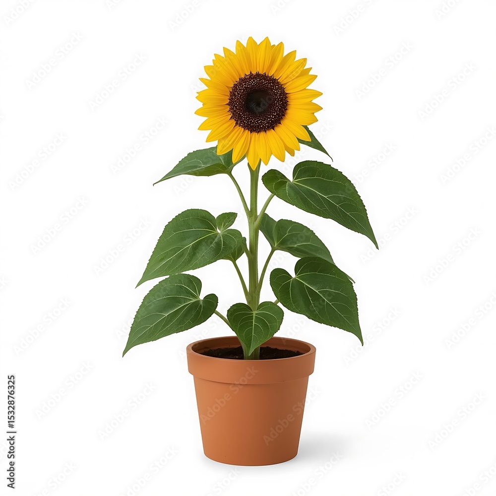 Obraz premium Vibrant Sunflower in a Terracotta Pot
