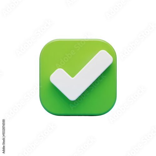 Green check mark icon vector illustration for ui design and task completion confirmation symbol graphic