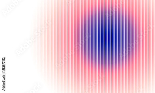 Centrally diffused refractive ripple in fluted glass texture an abstract balance of color transitions, radial motion, and vertical structure