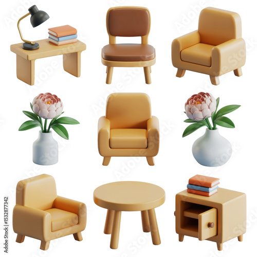 Find cute cartoon furniture sets for home decor and interior design ideas for living room and bedroom sets