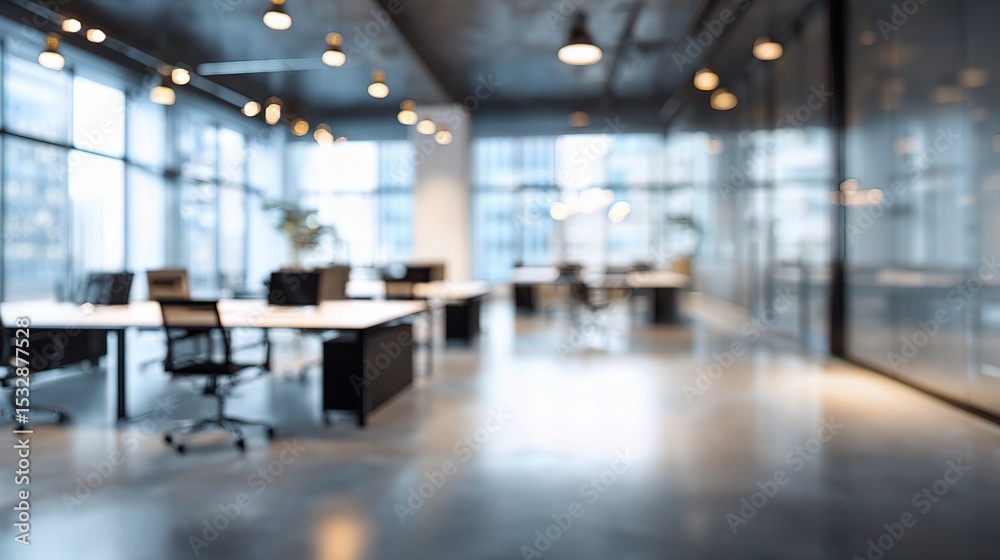Blurred Background of Modern Office Interior with Contemporary Design Blurred Background of Modern Office Interior with Contemporary Design