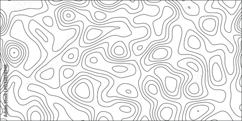 Abstract black and white contour lines forming a wavy organic pattern on a white background perfect for textures and design elements