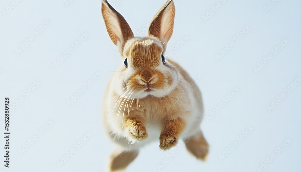 Fototapeta premium Adorable bunny in mid-air.