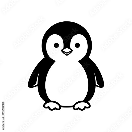 Cute Cartoon Penguin Illustration - Antarctic Animal Vector