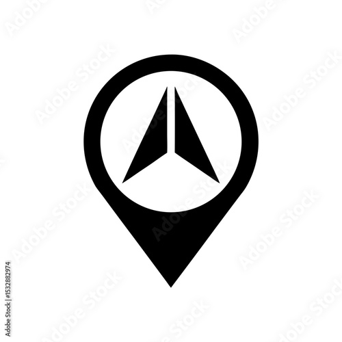 gps navigation arrow icon on white background  .svg