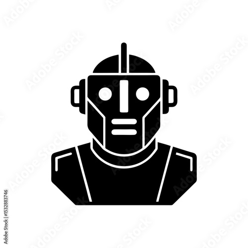robot head icon on white background  .svg