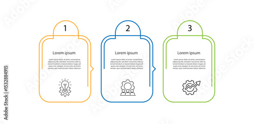 Infographic template vector element. 3 step concept infograph for business information and web graphic design 