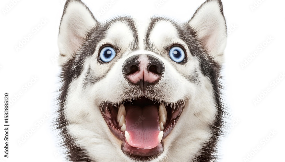 Obraz premium Playful husky dog with open mouth.