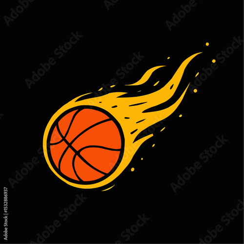 Burning basketball ball vector illustration


