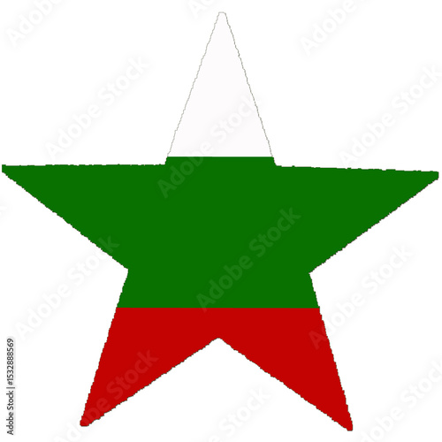 National flag of Bulgaria. 
Official flag of Bulgaria is a horizontal tricolor featuring three equal stripes: white (top), green (middle), and red (bottom). 