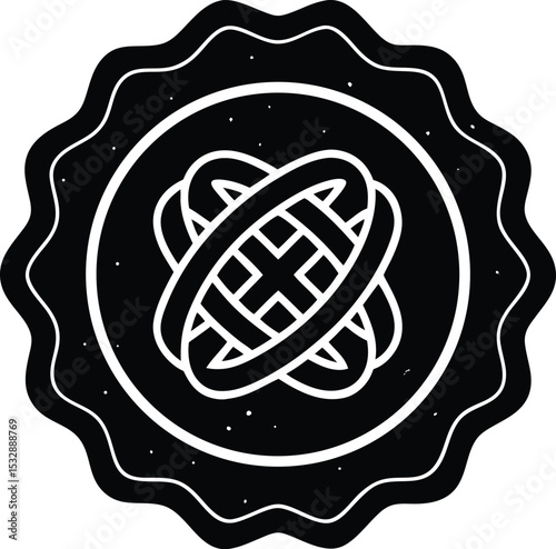 Silhouette of a Knot Icon in Badge Form Nautical Knotwork