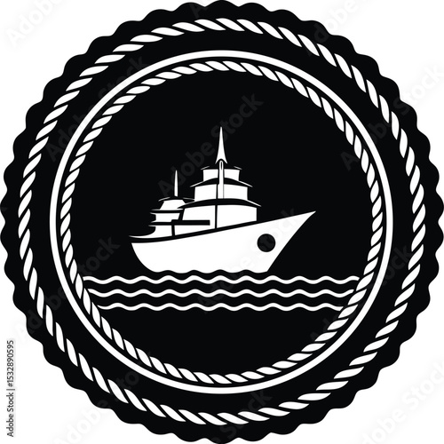 Silhouette of a Ship in Bottle Icon Nautical Craft
