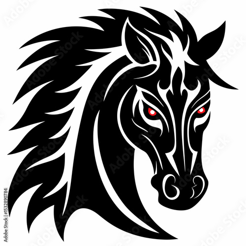 Wallpaper Mural Fiery Tribal Horse Head Design Torontodigital.ca