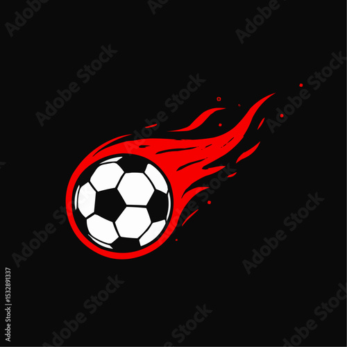 Burning soccer ball vector illustration. 


