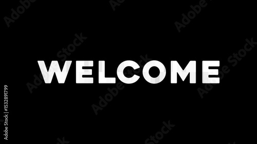 welcome 3d animation video. Welcome 3d text animation video. welcome text animation with glitch effect, in white A welcome video 