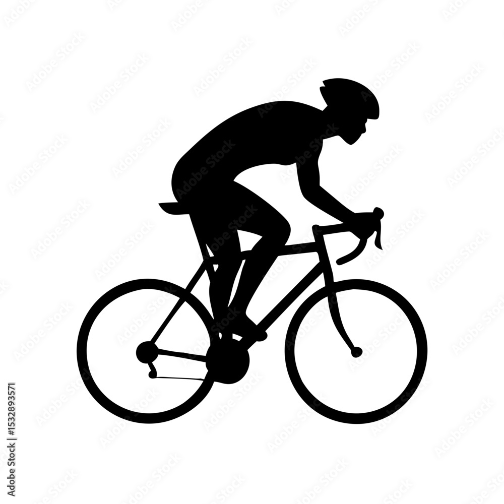 Fototapeta premium bicycle cyclist silhouette riding road bicycle background