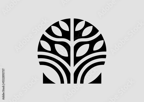 Tree Logo Design Vector Illustration.Green tree logo design, nature, ecology, white background, environmental