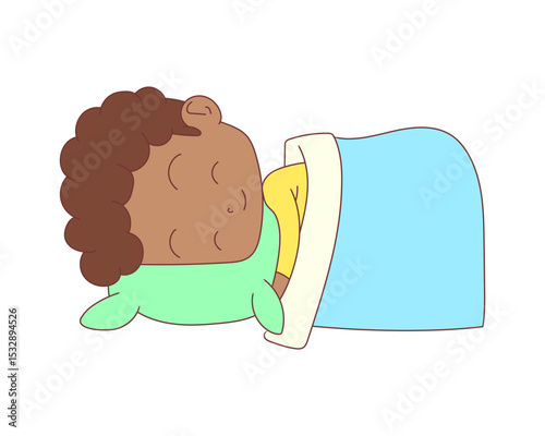 Child sleeping, hand drawn, cute kid