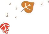 Stylized autumn leaves are falling in transparent vector art with floating ovals and white veins