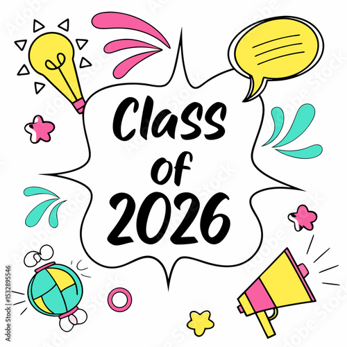Class of 2026 graduation announcement fun design