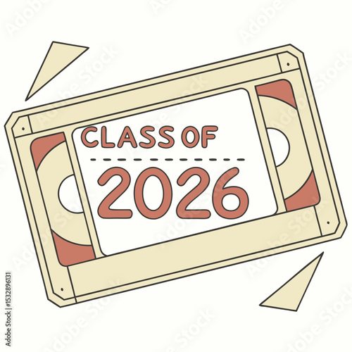 Class of 2026 retro vhs cassette tape graduation design