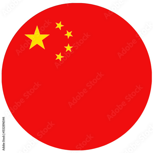 Foto Chinese official flag has Five-Star Red Flag, features a vibrant red field charged with five golden-yellow stars in the upper-left corner