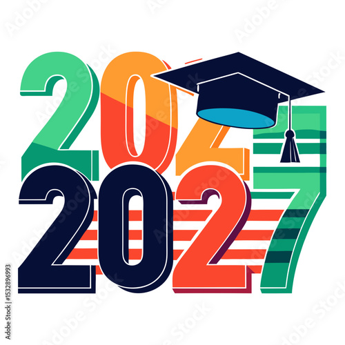 2027 graduation class of 2027 colorful design